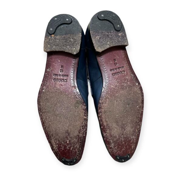 Massimo Matteo Navy Leather Penny Loafers Men's Size 10 - Picture 7 of 13